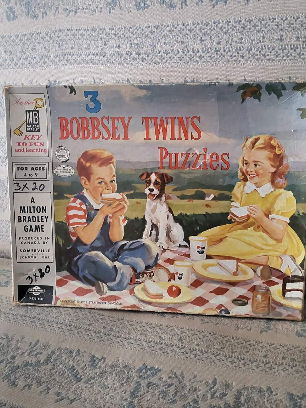 Vintage 1958 Milton Bradley Bobbsey Twins 3 Puzzle Set Complete Canada